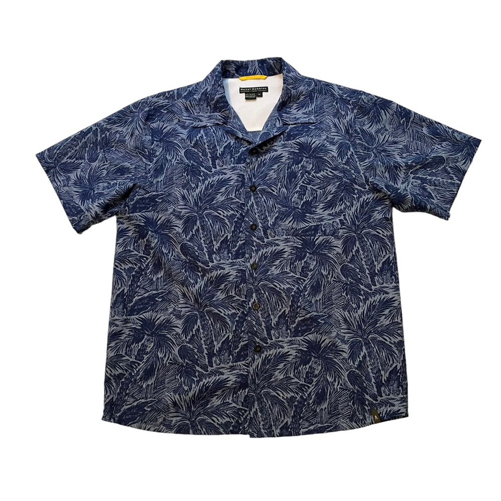 Royal Robbins Casual Short Sleeve Button Down Palm Tree Print Shirt, Sz M